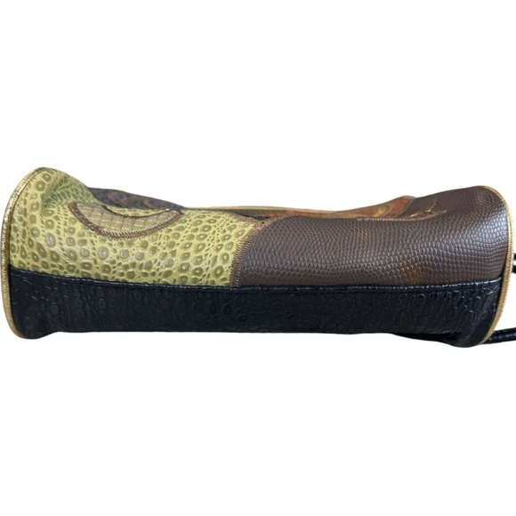 Vintage 80s Alentino NAS Abstract Metallic Patchwork Boho Glam Crossbody Bag - Picture 3 of 9